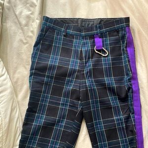 Plaid regular fit dress pants